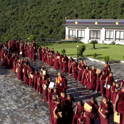 Our monks gathering at our ground.